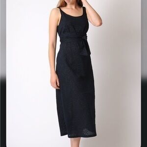 Pale Fire Goddess Dress Navy Cotton